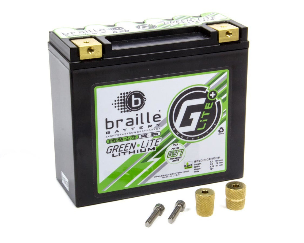 BRAILLE AUTO BATTERY G20 - Lithium 12 Volt Battery Green Lite 697 Amps image