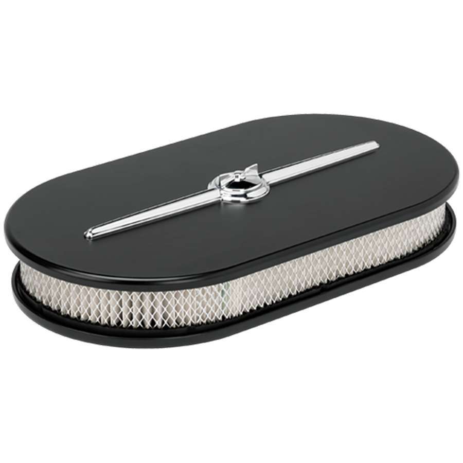 BILLET SPECIALTIES 15424 - Oval Air Cleaner Large Streamline Black image