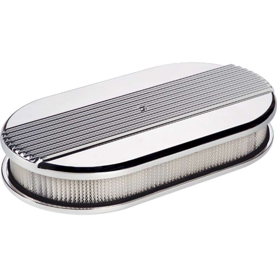 BILLET SPECIALTIES 15640 - Large Ribbed Oval Air Cleaner image