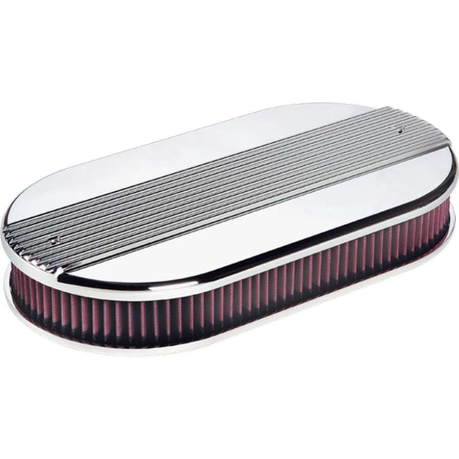 BILLET SPECIALTIES 15650 - Dual Quad Ribbed Oval Air Cleaner image