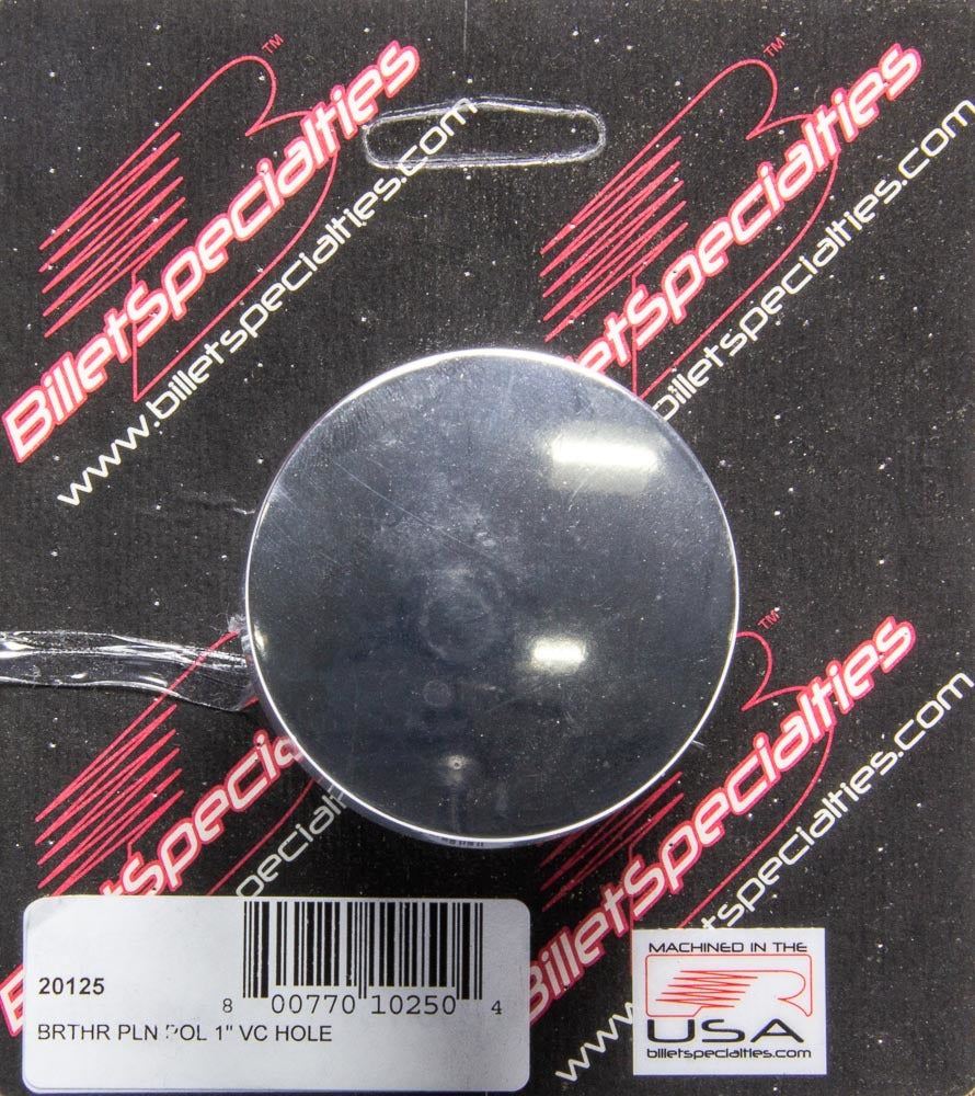 BILLET SPECIALTIES 20125 - Plain Polished Breather For 1in VC Hole image