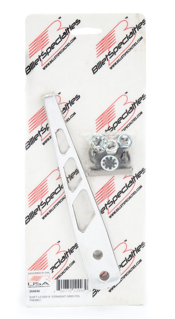 BILLET SPECIALTIES 264840 - Shift Lever 8in Straight Grid Polished Tremec image