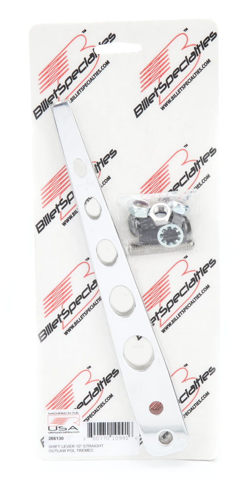 BILLET SPECIALTIES 266130 - Shift Lever 10in Straigh t Outlaw Polished Tremec image
