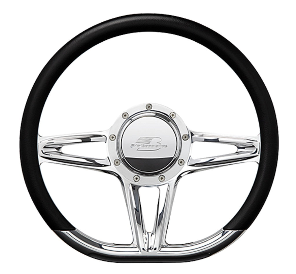 BILLET SPECIALTIES 29441 - Steering Wheel 14in D-Shape Victory Polished image