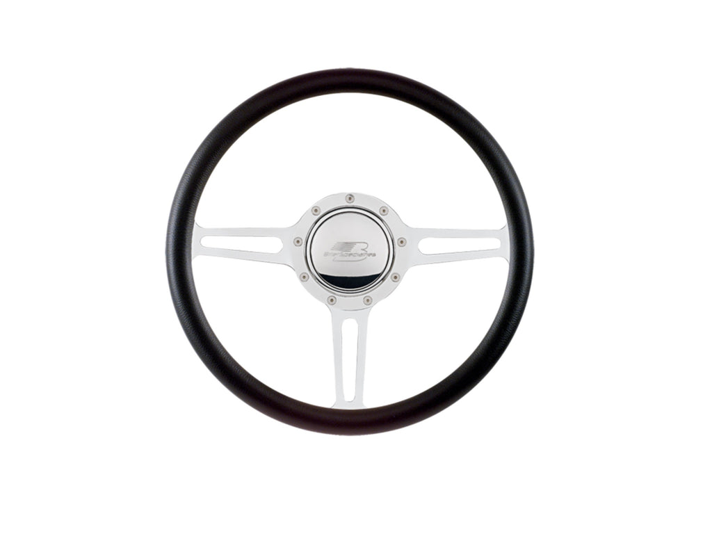 BILLET SPECIALTIES 30137 - Steering Wheel 1/2 Wrap 14in Split Spoke image