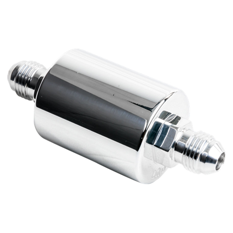 BILLET SPECIALTIES 42230 - In Line Fuel Filter -6AN Ends Polished image