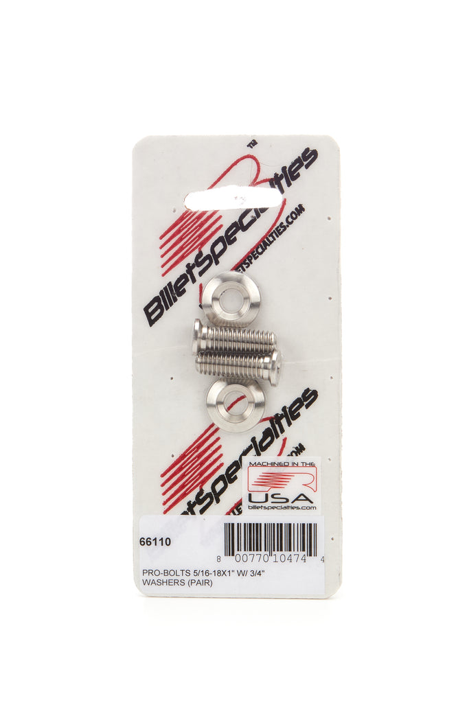 BILLET SPECIALTIES 66110 - 5/16-18 x 1in SS Bolts Pair image