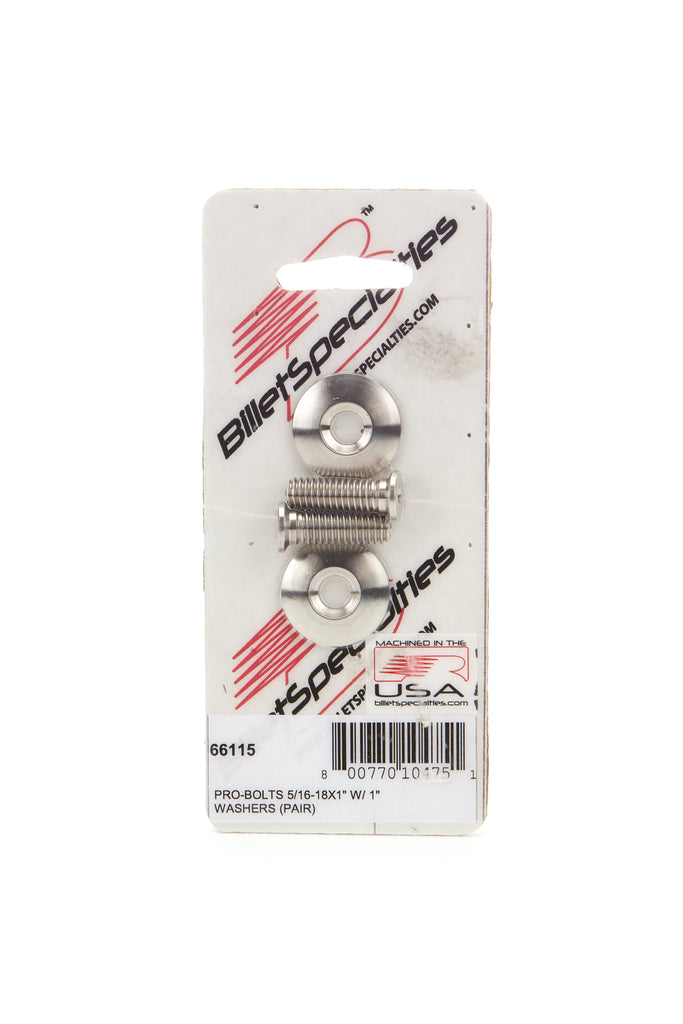 BILLET SPECIALTIES 66115 - 5/16-18 x 1in SS Bolts Pair image