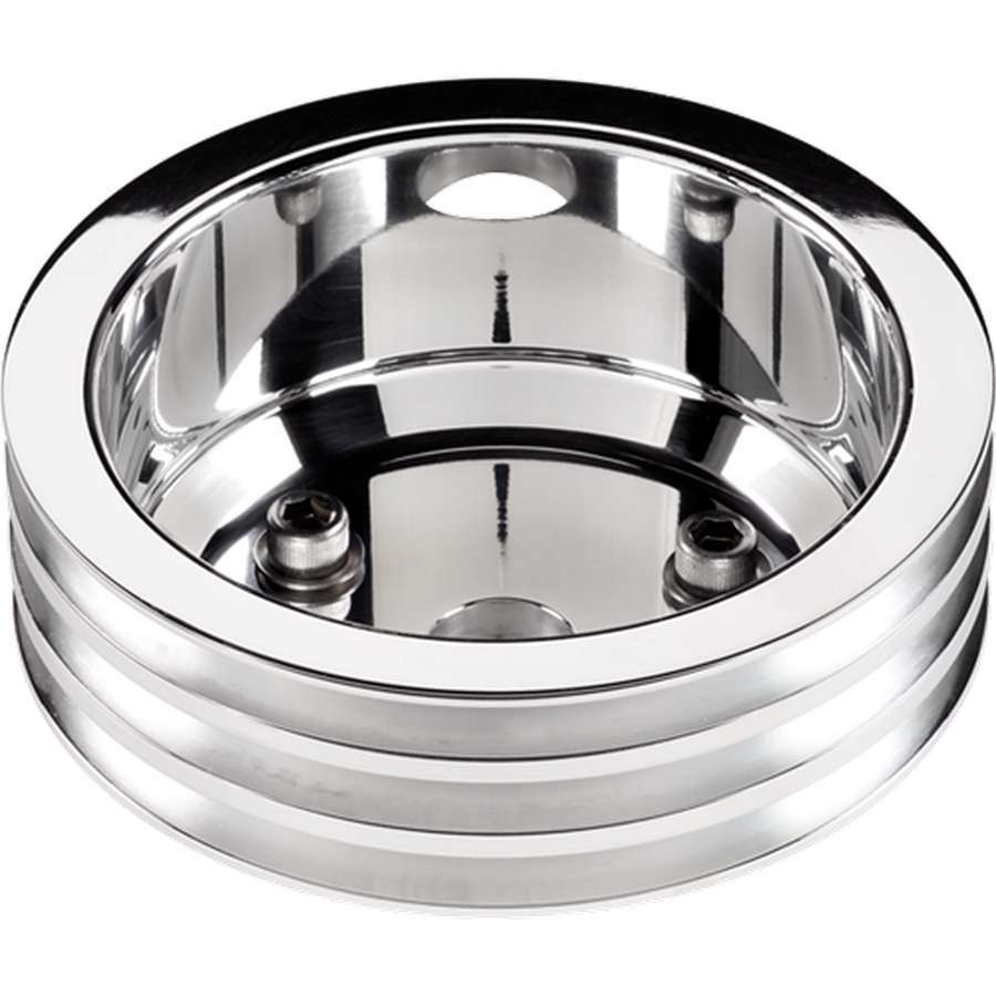 BILLET SPECIALTIES 78230 - SBC 3 GRV Crank Pulley LWP Polished image