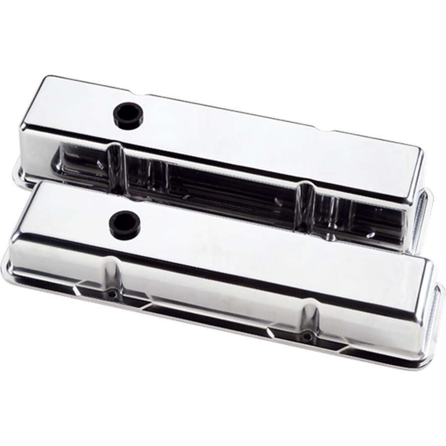 BILLET SPECIALTIES 95229 - Valve Covers SBC Plain Polished Tall image