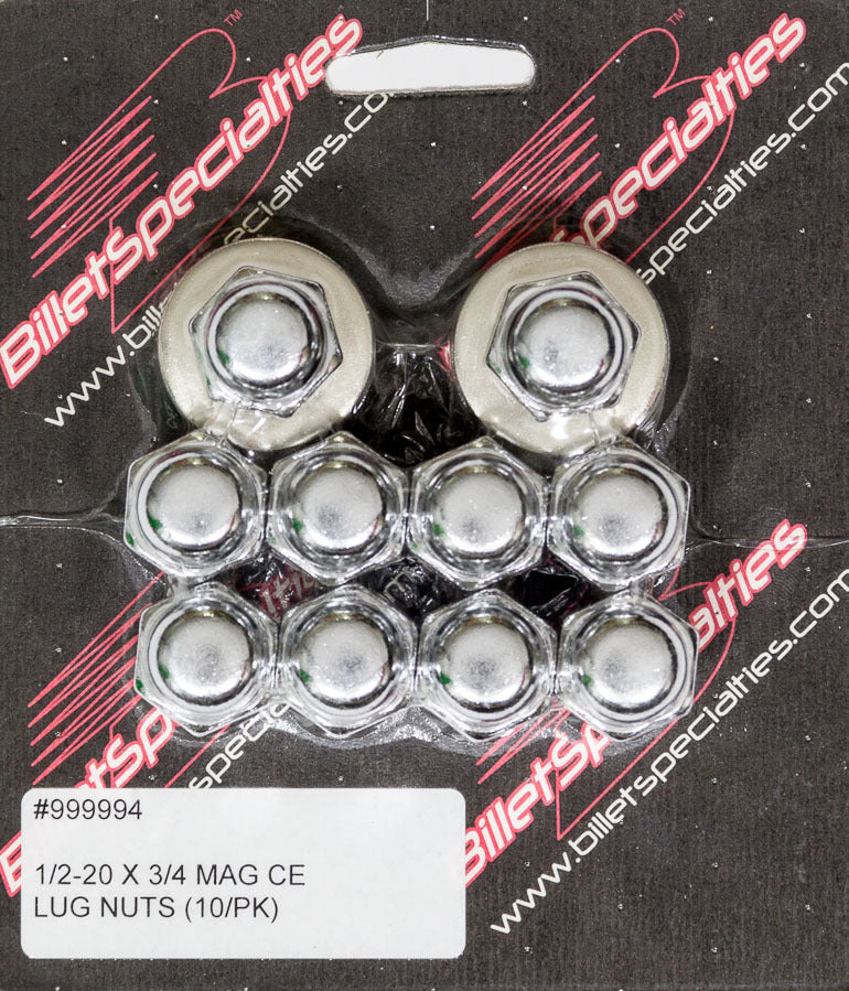 BILLET SPECIALTIES 999994 - 1/2-20 X 3/4 Mag Lug Nuts (10/PK) image