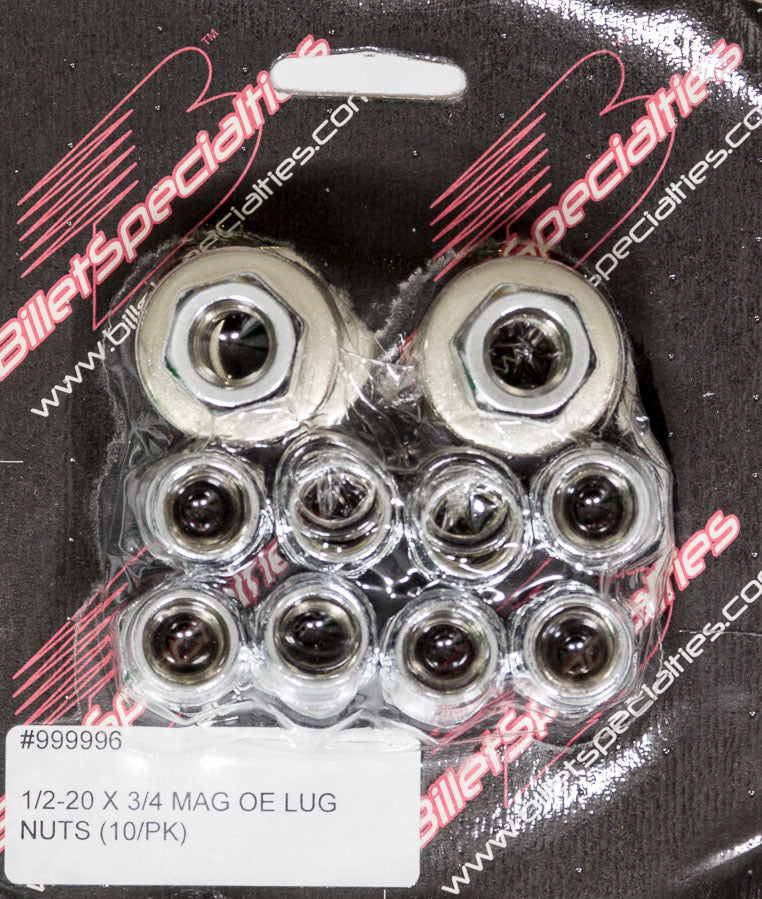 BILLET SPECIALTIES 999996 - 1/2-20 X 3/4 Mag Lug Nuts (10/PK) image