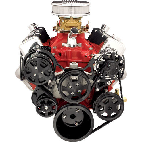 BILLET SPECIALTIES BLK13220 - SBC Tru Track Pulley System Black image