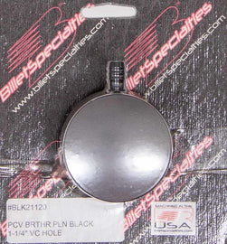 BILLET SPECIALTIES BLK21120 - PCV Breather 1-1/4in VC Hole Black image