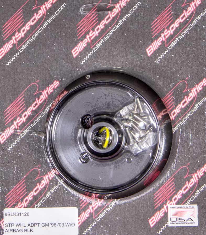 BILLET SPECIALTIES BLK31126 - 96-03 GM Steering Wheel Adapter Black image