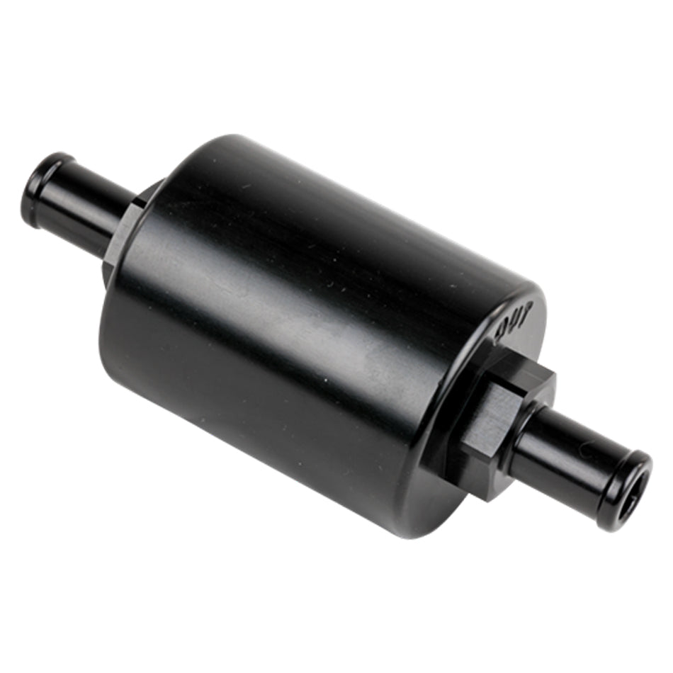 BILLET SPECIALTIES BLK42130 - In Line Fuel Filter 3/8 in Barbed Black image