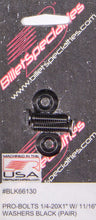 Load image into Gallery viewer, BILLET SPECIALTIES BLK66130 - 1/4-20 x 1in SS Bolts Black Pair image