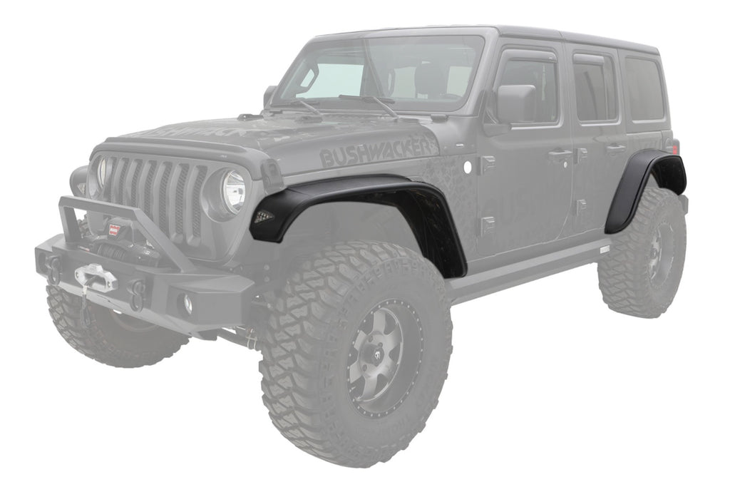 BUSHWACKER 10923-07 - 18-   Jeep JL 4DR Fender Flares 4Pc Flat Style image