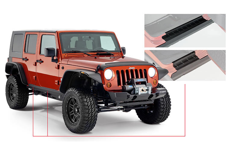 BUSHWACKER 14095 - 18-   Jeep Wrangler JL Trail Armor Rocker Panel image