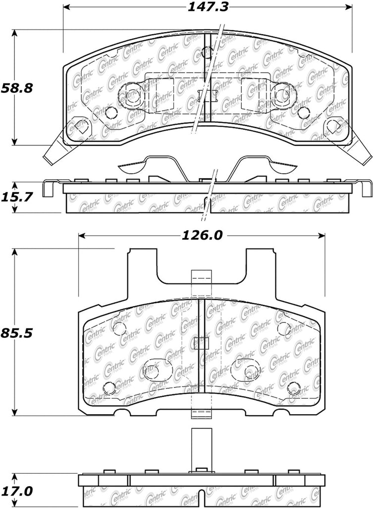 CENTRIC BRAKE PARTS 103.03700 - C-TEK Ceramic Brake Pads with Shims image