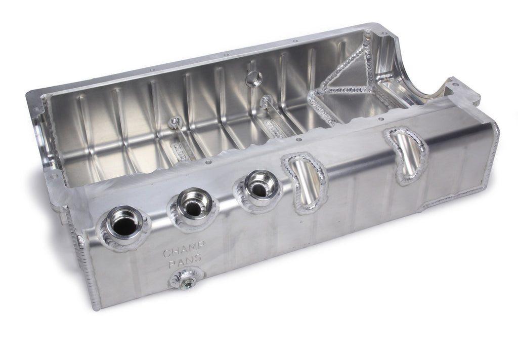 CHAMP PANS PRO182R3A - SBC Dry Sump Oil Pan w/ Dart Block #12AN ORB image