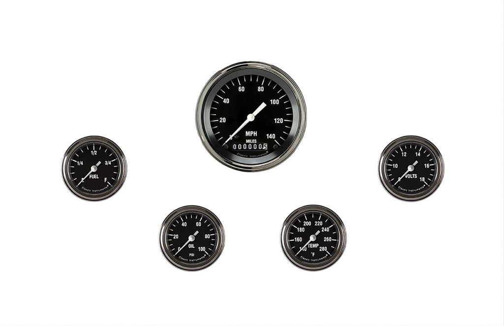 CLASSIC INSTRUMENTS HR100SLF - Hot Rod 5 Gauge Set 2-1/8 Full Sweep image