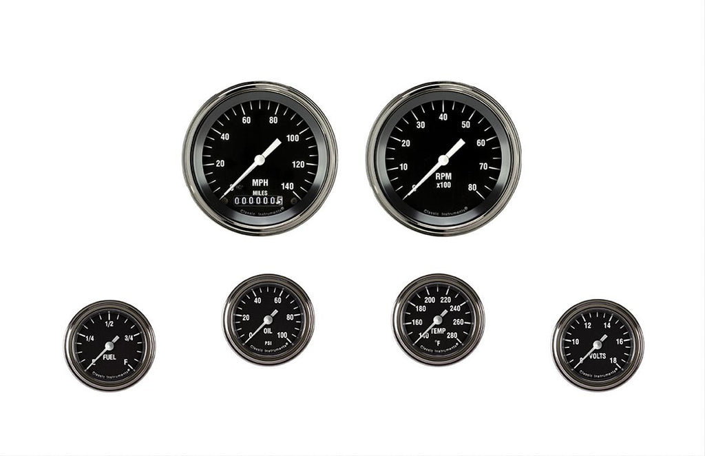 CLASSIC INSTRUMENTS HR101SLF - Hot Rod 6 Gauge Set 2-1/8 Full Sweep image