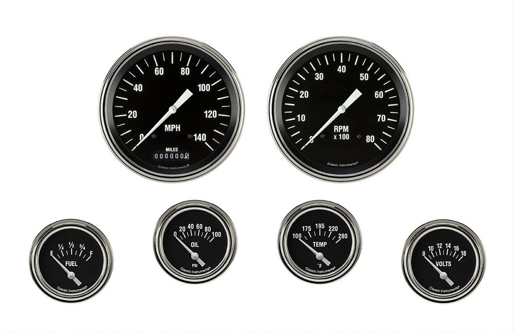 CLASSIC INSTRUMENTS HR251SLF - Hot Rod 6 Gauge Set 2-5/8 Short Sweep image