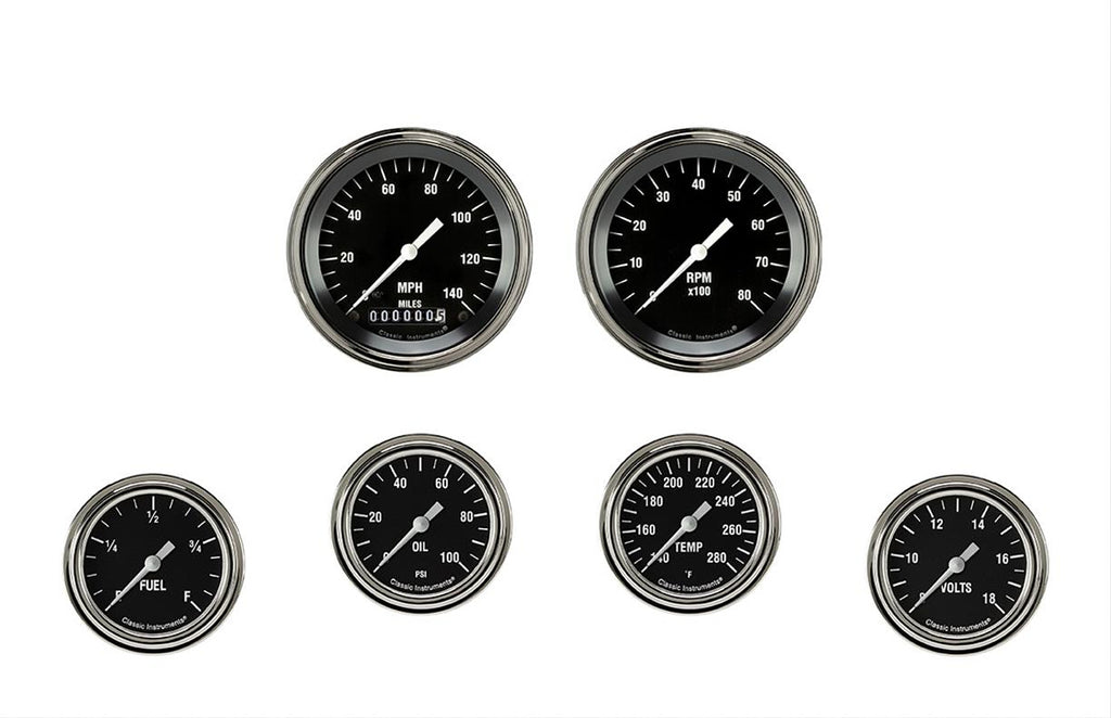 CLASSIC INSTRUMENTS HR301SLF - Hot Rod 6 Gauge Set 2-5/8 Full Sweep image