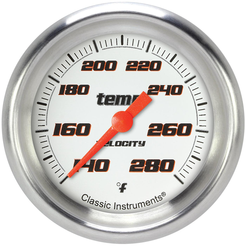 CLASSIC INSTRUMENTS VS326WAPF-08 - Velocity White Temperatu re Gauge 2-5/8 Full Swee image