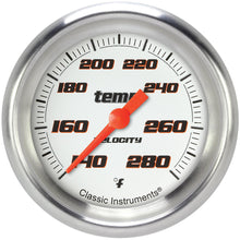 Load image into Gallery viewer, CLASSIC INSTRUMENTS VS326WAPF-08 - Velocity White Temperatu re Gauge 2-5/8 Full Swee image