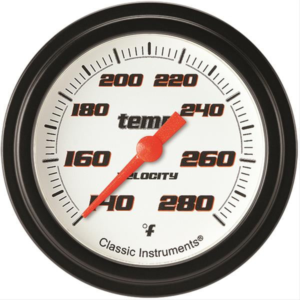 CLASSIC INSTRUMENTS VS326WBLF-04 - Velocity White Temperatu re Gauge 2-5/8 Full Swee image