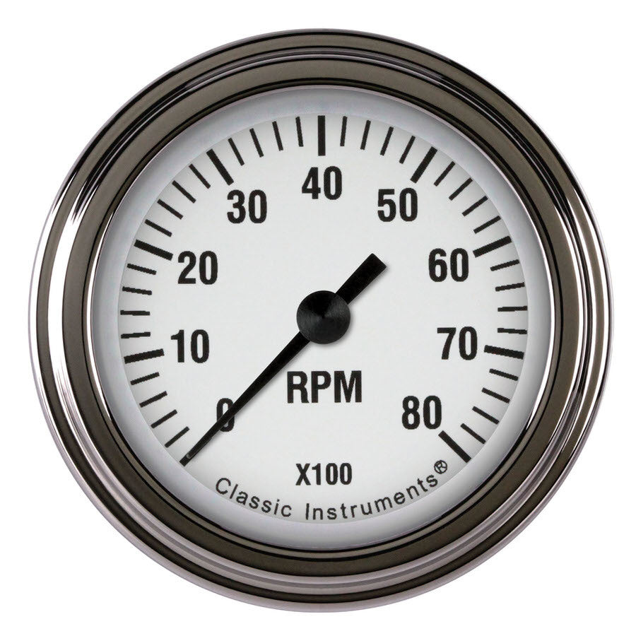 CLASSIC INSTRUMENTS WH183SLF - White Hot Tachometer 2-1/8 Full Sweep image