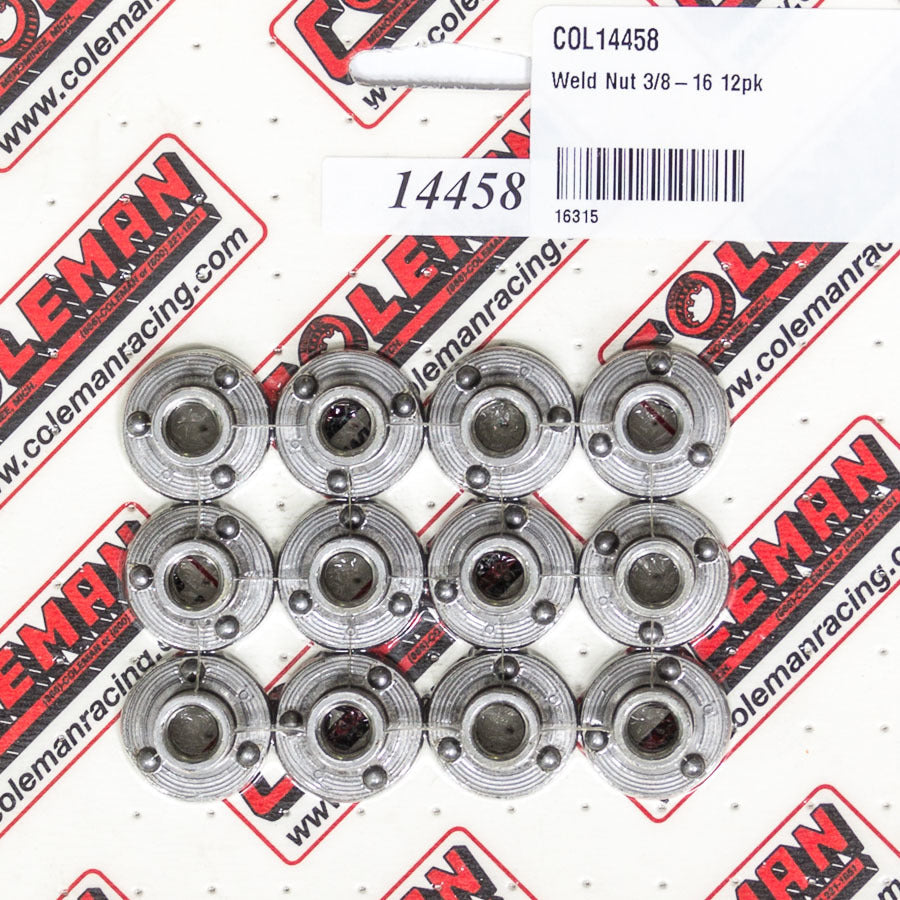 COLEMAN RACING PRODUCTS 14458 - Weld Nut 3/8-16 12pk  image