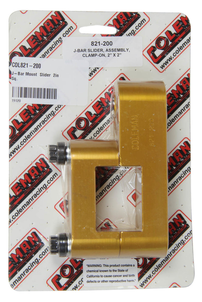 COLEMAN RACING PRODUCTS 821-200 - J-Bar Mount  Slider  2in Sq. image