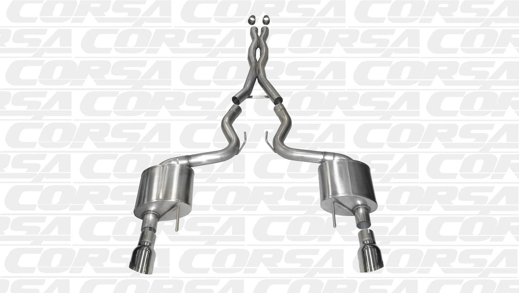 CORSA PERFORMANCE 14328 - 15-   Mustang 5.0L Cat Back Exhaust System image