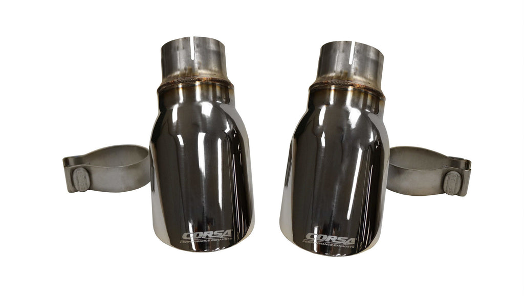 CORSA PERFORMANCE 14977 - Two Single 4in Polished Pro-Series Tips Kit image