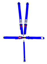 Load image into Gallery viewer, CROW SAFETY GEAR 11003B - 5-Pt Harness Small Latch Blu Bolt in Blk Hardware image
