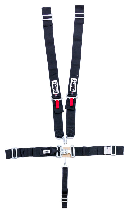 CROW SAFETY GEAR 11074 - 5-Pt Harness Big Latch Blk Wrap Around Pull Dow image