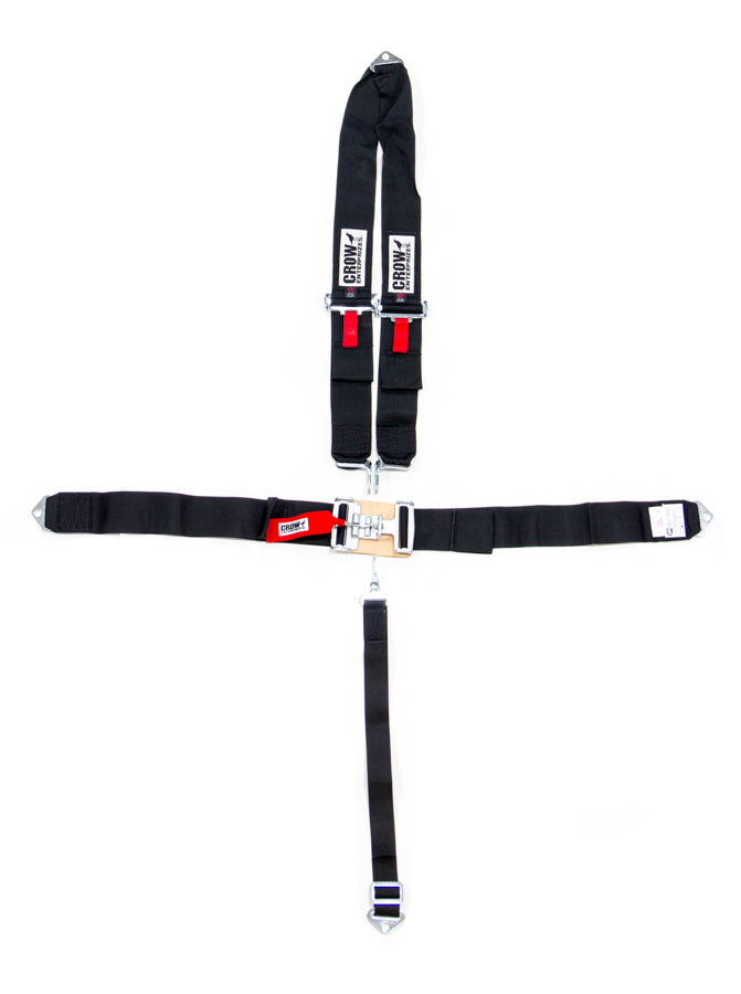 CROW SAFETY GEAR 11084A - 5-Pt Harness Big Latch Blk Bolt In V Type image