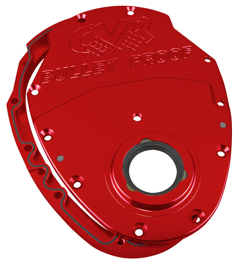 CVR PERFORMANCE TC2350R - SBC Billet Timing Cover 2-Piece Red image