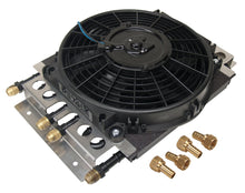 Load image into Gallery viewer, DERALE 15220 - Dual Circuit Oil Cooler w/Fan 8an 4 &amp; 4 Pass image