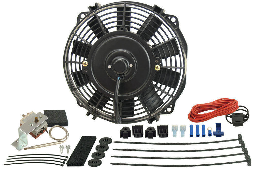 DERALE 16309 - 9in Fan Straight Blade Fan &Thermostat 475 CFM image