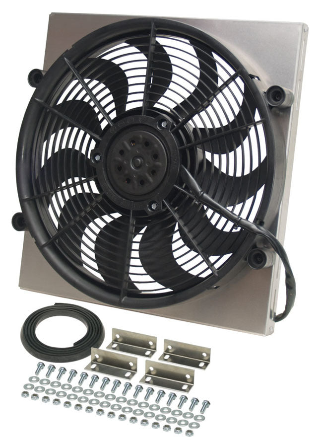 DERALE 16816 - RAD Fan w/Alum Shroud Assembly image