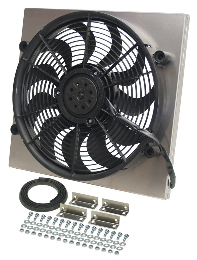 DERALE 16818 - RAD Fan with Aluminum Shroud Assembly image