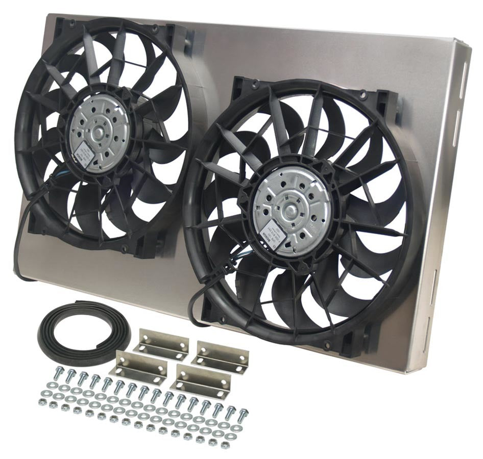 DERALE 16825 - Dual RAD Fan w/Alum Shroud Assembly image