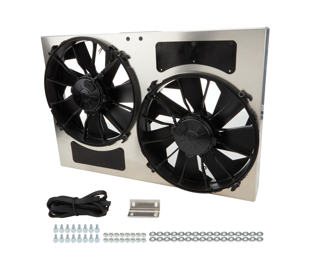 DERALE 16826 - Dual RAD Fan w/Alum Shroud Assembly image