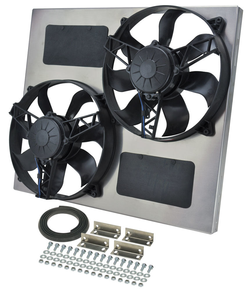 DERALE 16830 - Dual RAD Fan w/Alum Shroud Assembly image