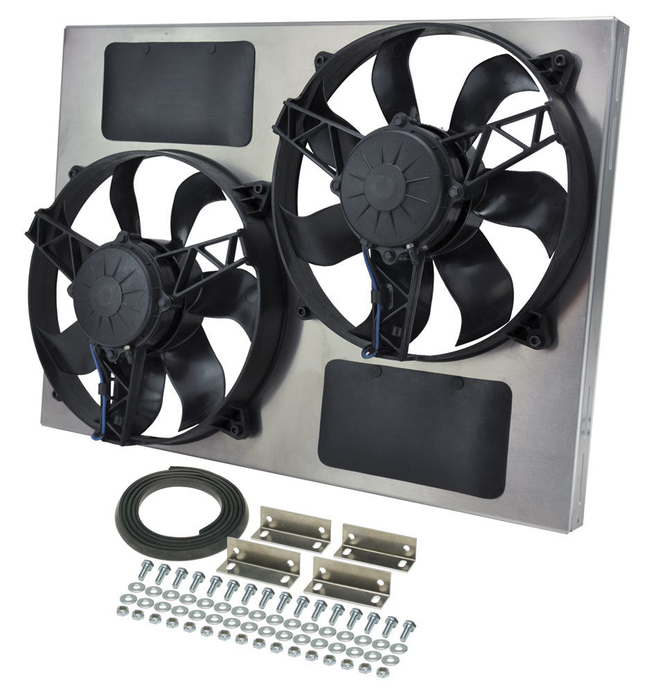 DERALE 16833 - Dual RAD Fan w/Alum Shroud Assembly image