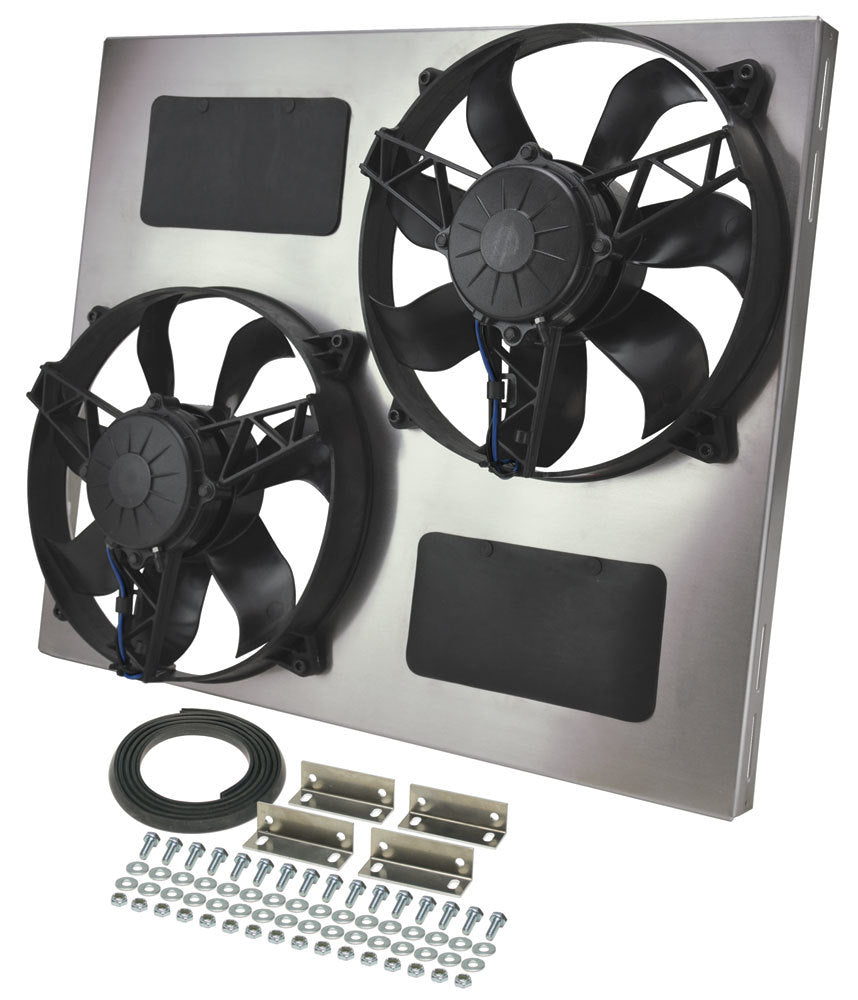 DERALE 16835 - Dual RAD Fan w/Alum Shroud Assembly image